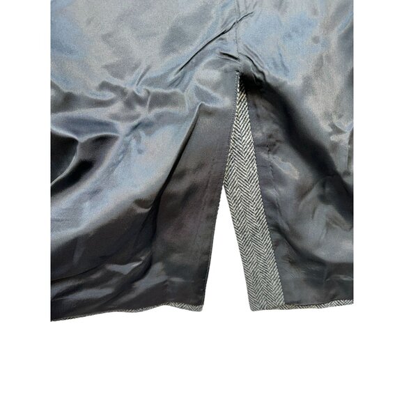 Stafford Mens Herringbone Wool Blazer Jacket Size 40R Gray Classic Academia - Picture 8 of 15